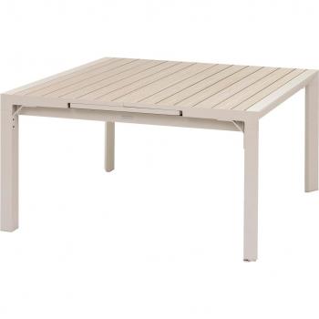 Table Évasion Carrée – Aluminium époxy, lattes Hespéride, 10 places