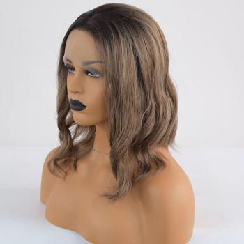 Bob Bombshell en Negro y Ombre Marrón con Encaje Sintético y Protección Térmica