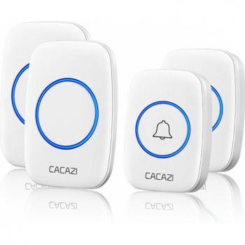 Timbre Inteligente CACAZI 2‑Botones 300 m – Enchufe USA/UK/AU