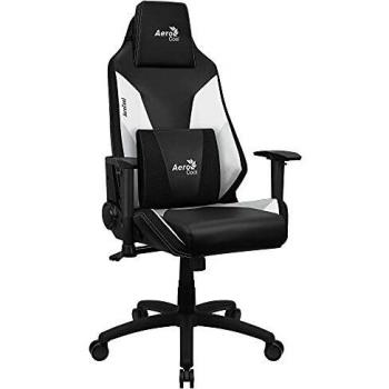 Aerocool ADMIRALBW Silla Gaming Profesional, Cojines Acolchados, Tecnología Air, Negro/Blanco