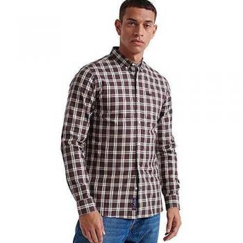 Maglietta Superdry London Check Nera L/S Button Down