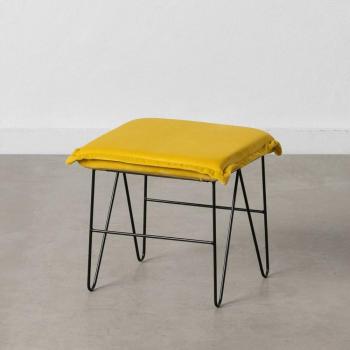 Gelber Sitzpuff aus synthetischen Materialien 40 x 40 x 35 cm
