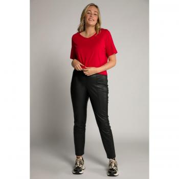 T-shirt rossa donna mezze maniche scollo a V 48/50 cotone