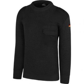 Normani Herrenpullover BW Schwarz – Schurwollennetz mit Bundeswehr-Emblem