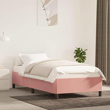 Letto adulto, Giroletto, Letto singolo Rosa 90x200 cm in Velluto Vidaxl