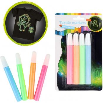 Nuit Luminée – Feutres Textiles Glow, Pack de 4