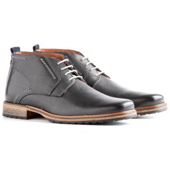 Travelin' London Grau Leder Chukka für Büro, EU 41, Schnürschuhe
