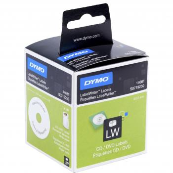 57 mm Disk Labels, 160‑Roll, Black Print – Dymo