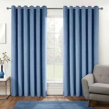 Thermal Blue Velvet Drapes