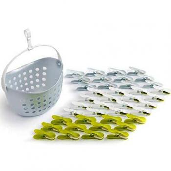 Culiclean Grey-Green Pegs with White Basket