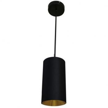 ILUMINACIÓN LED COLGANTE EN FORMA DE TUBO 15W COLOR NEGRO CON DETALLES DORADOS