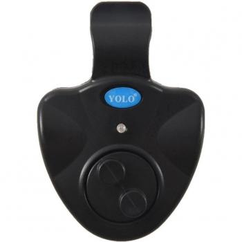 Black Waterproof LED Fishing Bite Alarm Bell with Nightlight and Batteries