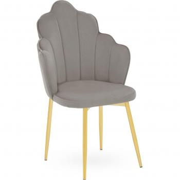 Premier Housewares Velvet Dining Seat – Adjustable Backrest, Gold Frame