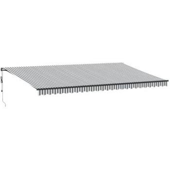 Markise Automatisch 600x300 cm Anthrazit und Weiß