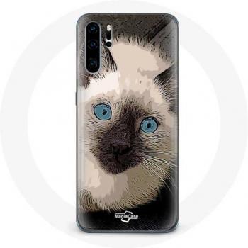 Huawei P30 Case with Siamese Cat Design