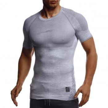Bodybuilder-Leif Nelson LN8307 Herren Fitness T-Shirt – Grau Reflektiert