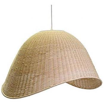 Lustre en Rotin Blanchi avec Suspension 62,5x53,5h40
