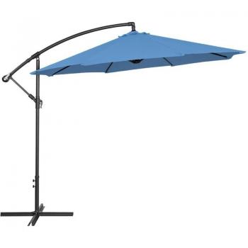 Parasol Déporté Rond 300 cm Bleu Inclinable – Helloshop26
