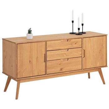 Buffet TIVOLI commode bahut en pin massif 3 tiroirs 2 portes