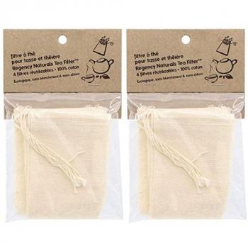 8 sachets à thé réutilisables en coton
