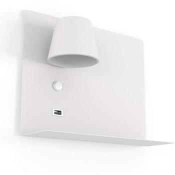 Lampade de lecture LED Barcelona avec prise USB « Baskop », 6W, gauche, blanc