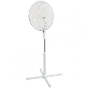 16″ Freestanding 3‑Speed Pedestal Fan – 90° Oscillation – White