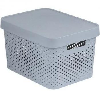 Caja con Tapa Gris Clair Curver Infinity 36,3×27×22,2 cm