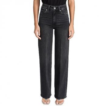 PAIGE Black Wide-Leg Jeans