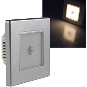 LED Wand-Einbauleuchte EBL 86 PIR 2,5W, 3000k, warmweiß, Rahmen silber