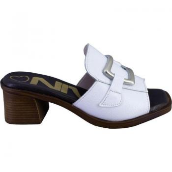 Soleira Nival Savena Mule branco para mulheres