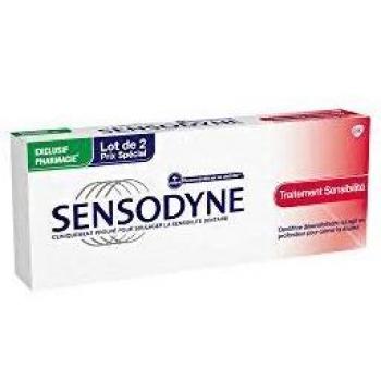 Sensodyne Dentifrice Traitement Sensibilité Désensibilisant, 2 x 75 ml