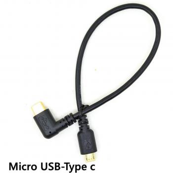 5Pin Male to Male USB-C Elbow to Micro USB Cable 25cm
