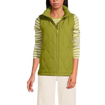 Featherless Quilted Green Gilet for Petite Women