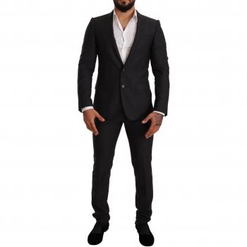 Abito Slim Fit Martini in Lana Grigia Dolce & Gabbana