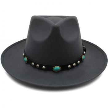 Sombrero Fedora de fieltro para dama, tamaño 58 cm
