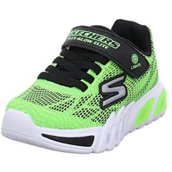 Skechers Boy's Flex-Glow Elite in Lime/Black, Size 10.5 (Synthetic)