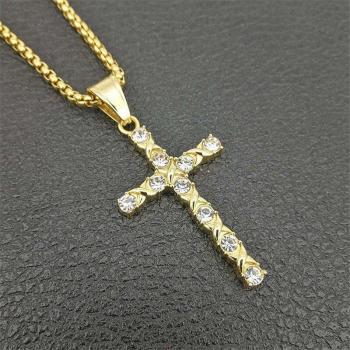 Collar de Oro para Hombre con Cruz Vintage