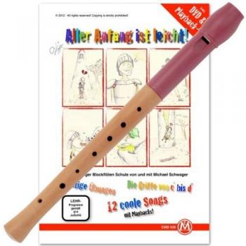 Flûte à bec Soprano Pivella – Classic Cantabile (rouge, set allemand)