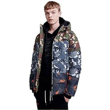 Giacca Puffer Superdry Mix Sports, Nero (Black Camo A15), 2XL