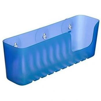 Cesta de baño con ventosas, capacidad 2.5 kg, color azul