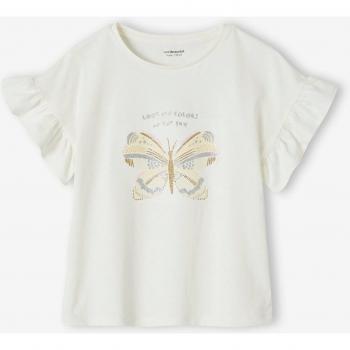 VERTBAUDET Tee Shirt à sequins féminin, teinte écru