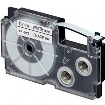 CASIO XR Schriftbandkassette, schwarz auf weiß, 6 mm / 8 m