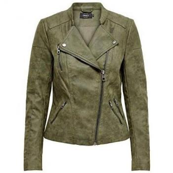 ONLY Ava Kunstlederjacke Grün Regular Fit 36 Damen
