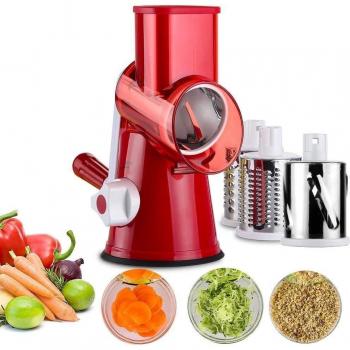 Rotary Mandoline Vegetable Cutter and Cheese Grater with Round Drum