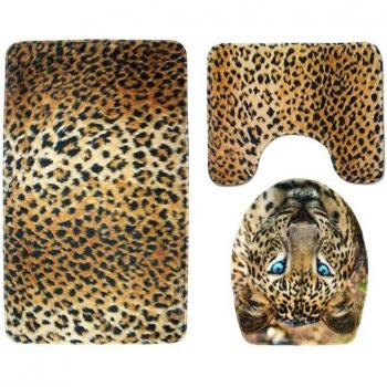 Juego de Alfombrilla Leopardo y Franela