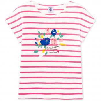 Camiseta Infantil Petit Bateau MC_22688, Lait/Peony 45, 4 Años