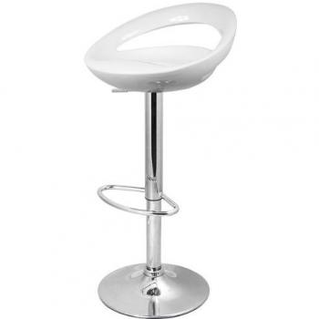 White Single Crescent Bar Chair