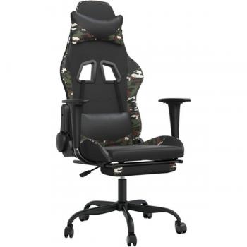 Chaise d'Ordinateur avec Repose-pied Noir