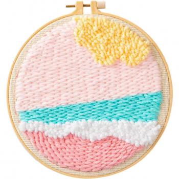 Punch Needle Craft Kit with Frame for Children and Beginners