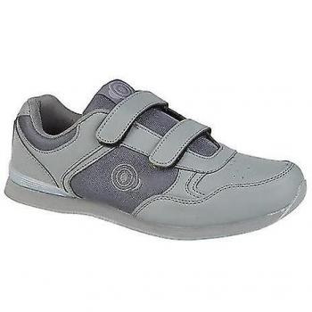 Chaussures de bowling Dek Mens Drive Touch Fastening Trainer‑Style, gris/blanc, 12 UK